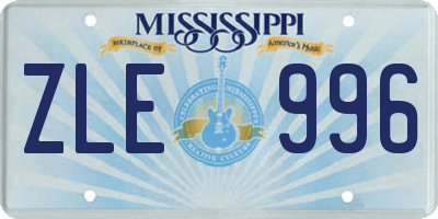 MS license plate ZLE996