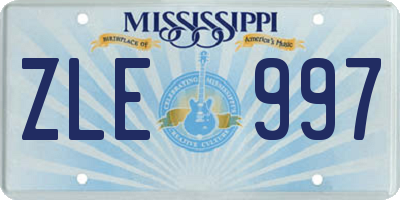 MS license plate ZLE997