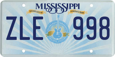 MS license plate ZLE998