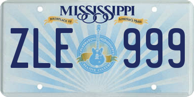 MS license plate ZLE999