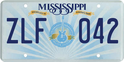 MS license plate ZLF042