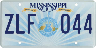 MS license plate ZLF044