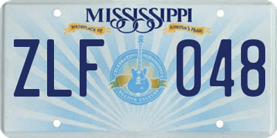 MS license plate ZLF048