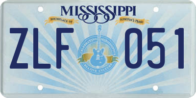 MS license plate ZLF051