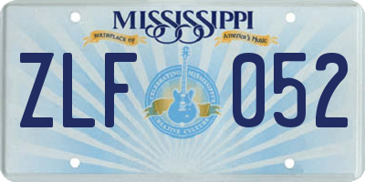 MS license plate ZLF052