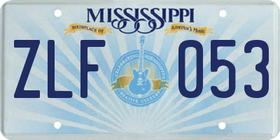 MS license plate ZLF053