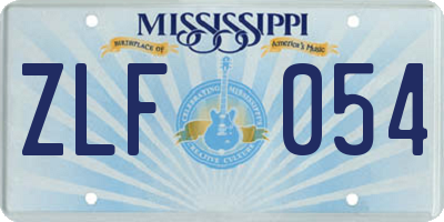 MS license plate ZLF054