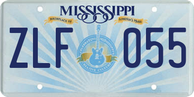 MS license plate ZLF055