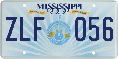 MS license plate ZLF056
