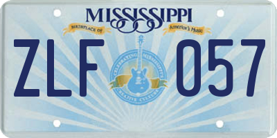 MS license plate ZLF057