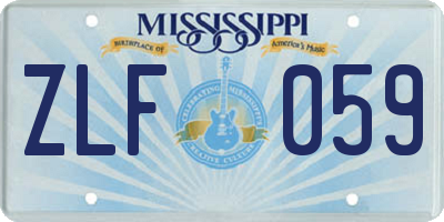 MS license plate ZLF059