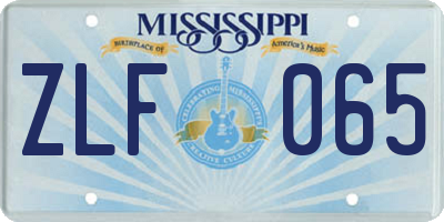 MS license plate ZLF065