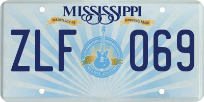 MS license plate ZLF069