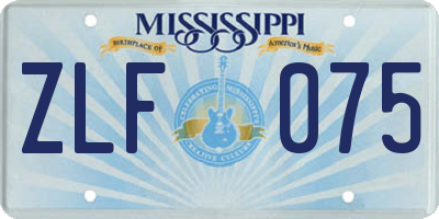 MS license plate ZLF075