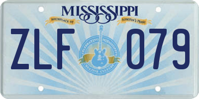 MS license plate ZLF079