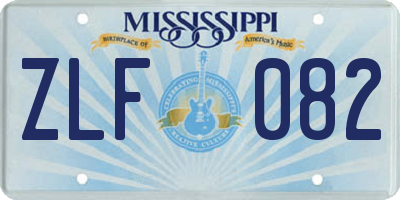 MS license plate ZLF082
