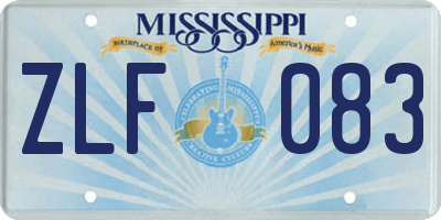MS license plate ZLF083