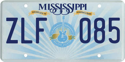 MS license plate ZLF085