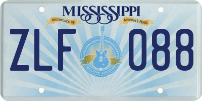 MS license plate ZLF088