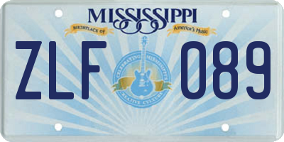 MS license plate ZLF089