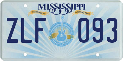 MS license plate ZLF093