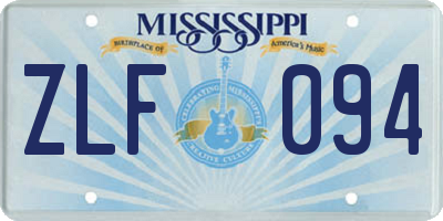 MS license plate ZLF094