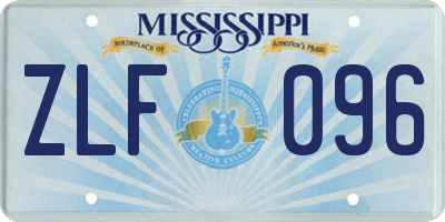 MS license plate ZLF096