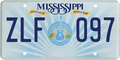MS license plate ZLF097