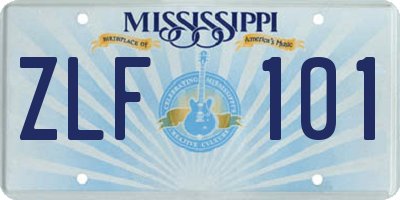 MS license plate ZLF101