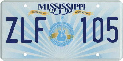MS license plate ZLF105