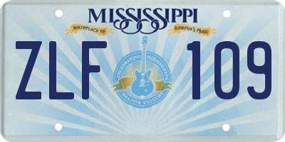 MS license plate ZLF109