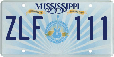 MS license plate ZLF111