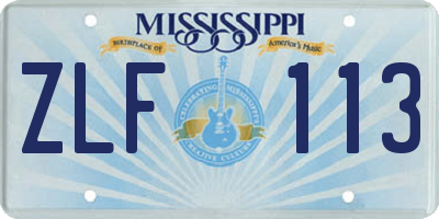 MS license plate ZLF113