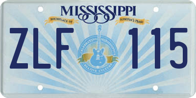 MS license plate ZLF115