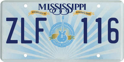 MS license plate ZLF116