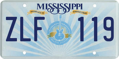 MS license plate ZLF119