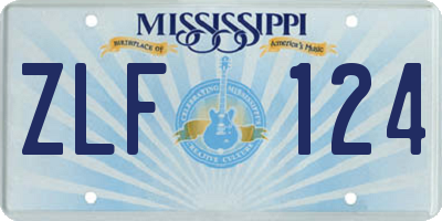 MS license plate ZLF124