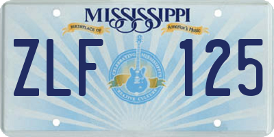MS license plate ZLF125
