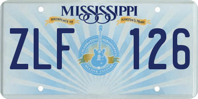 MS license plate ZLF126