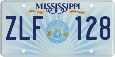 MS license plate ZLF128