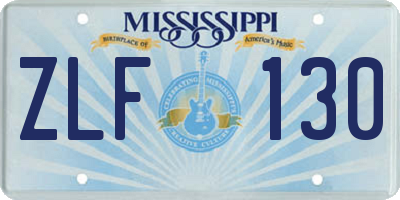 MS license plate ZLF130