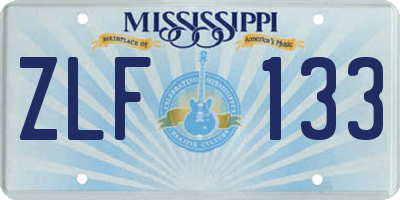MS license plate ZLF133