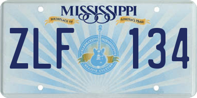 MS license plate ZLF134