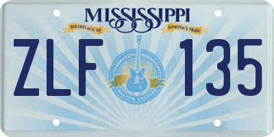 MS license plate ZLF135