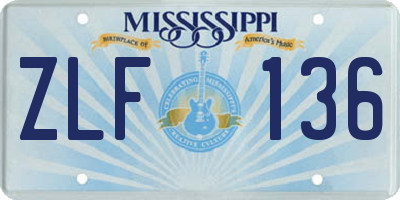 MS license plate ZLF136