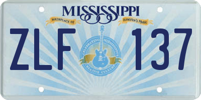 MS license plate ZLF137