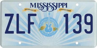 MS license plate ZLF139