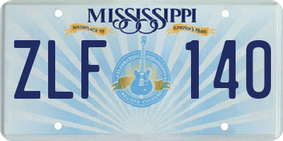 MS license plate ZLF140