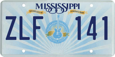 MS license plate ZLF141