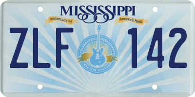 MS license plate ZLF142
